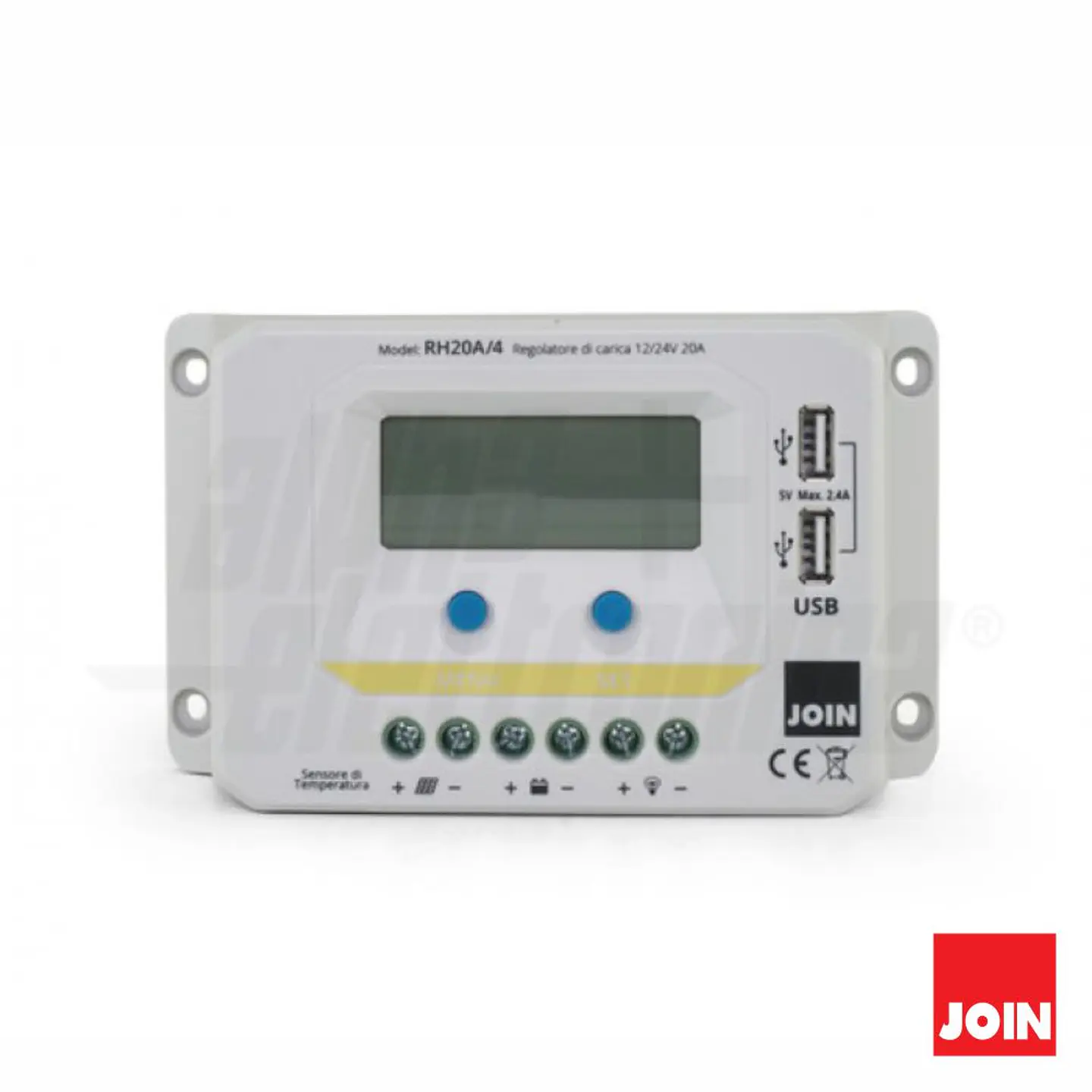 Regulador Painel Fotovoltaico 20A 12/24V JOIN 1