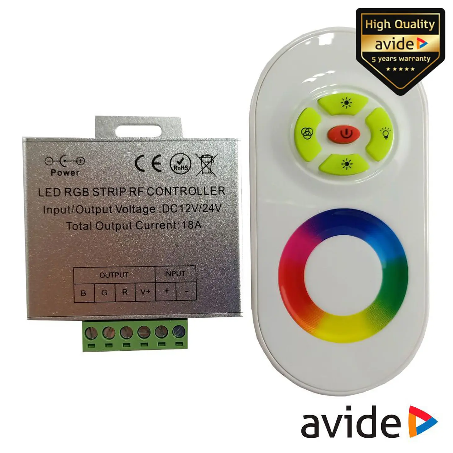 Controlador P/ Fita LEDS RGB 12V C/ Comando Touch AVIDE 1