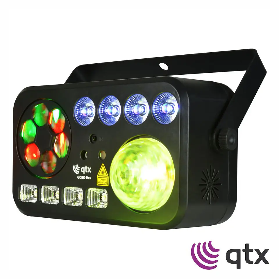 Projector Efeito GOBO Hex 6em1 LED/Laser QTX 1