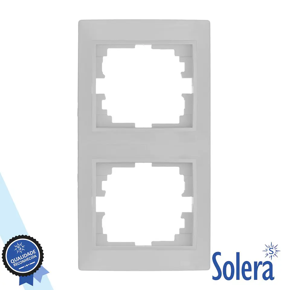 Moldura Vertical P/ 2 Interruptores/Tomadas Branco SOLERA 1