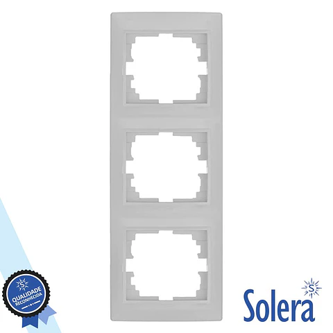 Moldura Vertical P/ 3 Interruptores/Tomadas Branco SOLERA