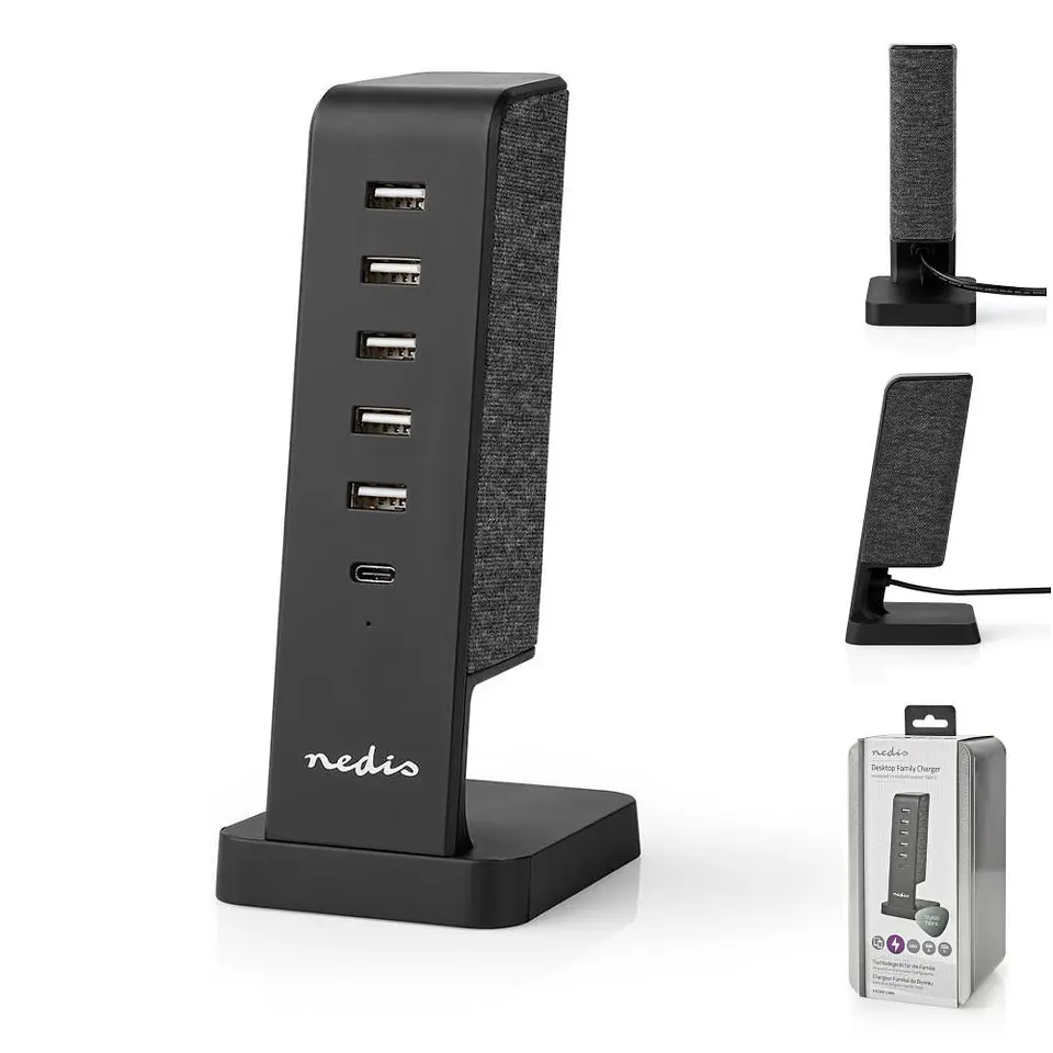 Carregador de Mesa c/ 5x USB-A 1X USB-C 45W NEDIS 1