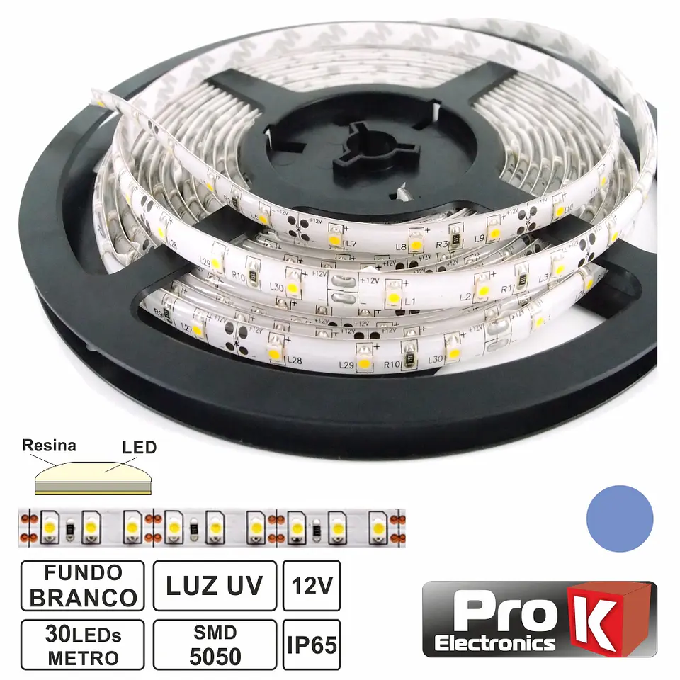 FITA 300 LEDS 5050 IMPERMEÁVEL UV 12V 5M 1