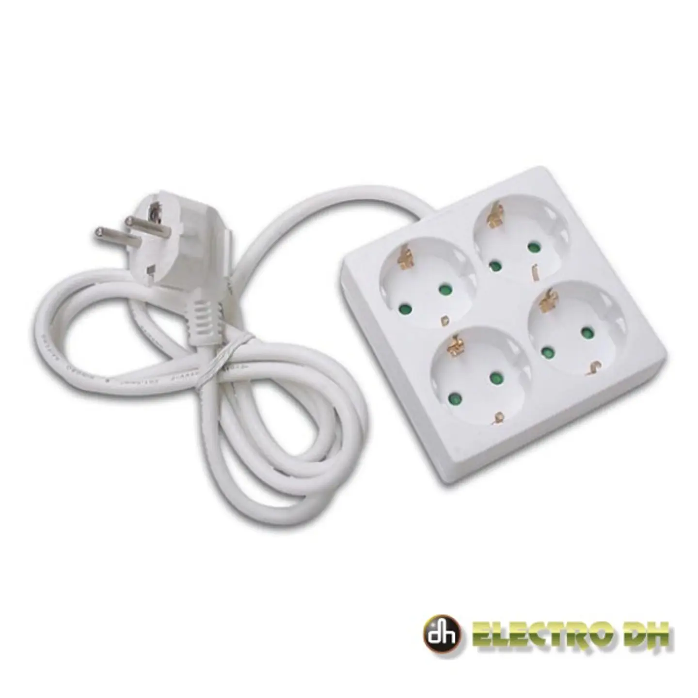 TOMADA ELÉTRICA C/ 4 SAÍDAS QUADRADA 1.5M BRANCO EDH 1