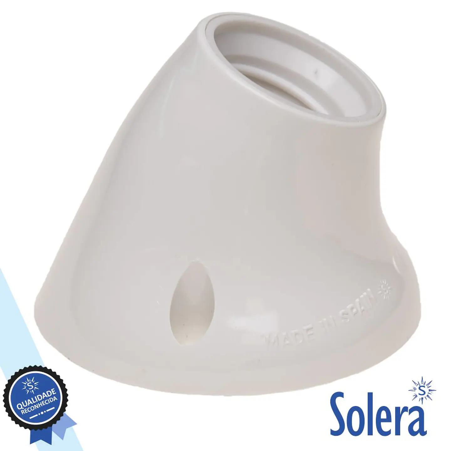 CASQUILHO P/ LÂMPADA E27 CURVO BRANCO SOLERA 1