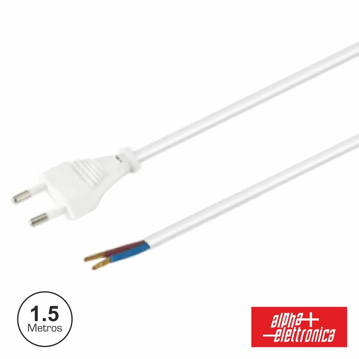 CABO DE ALIMENTAÇÃO MACHO 2P BRANCO 1
