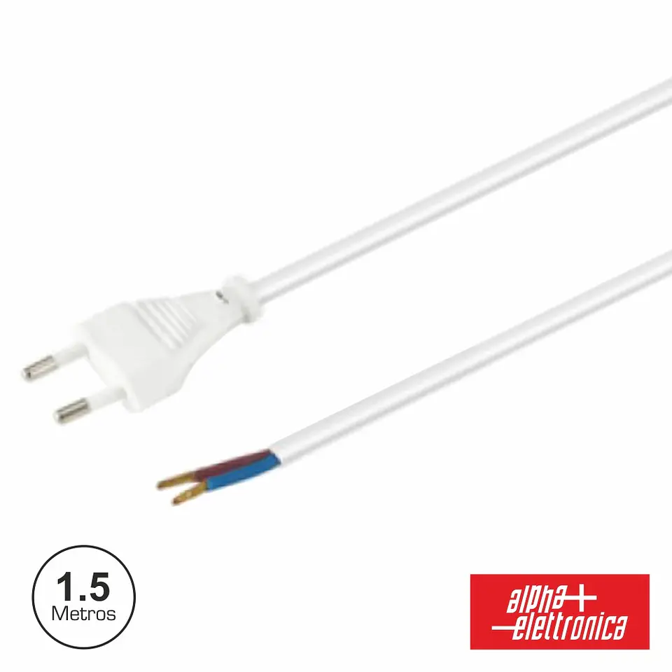 CABO DE ALIMENTAÇÃO MACHO 2P BRANCO 1