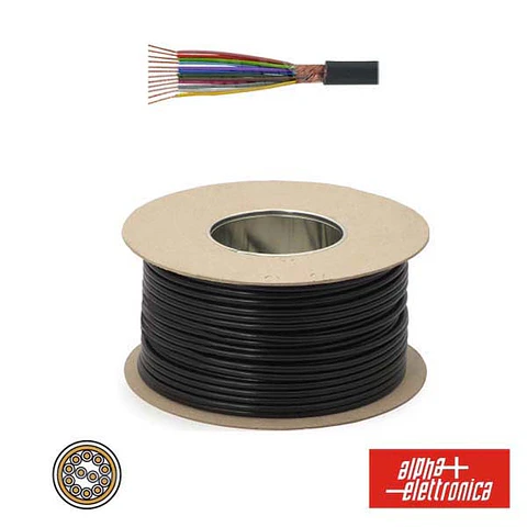 CABO ELETRONICA 12 CONDUTORES + MALHA 12x0.22 °7.6  PRETO