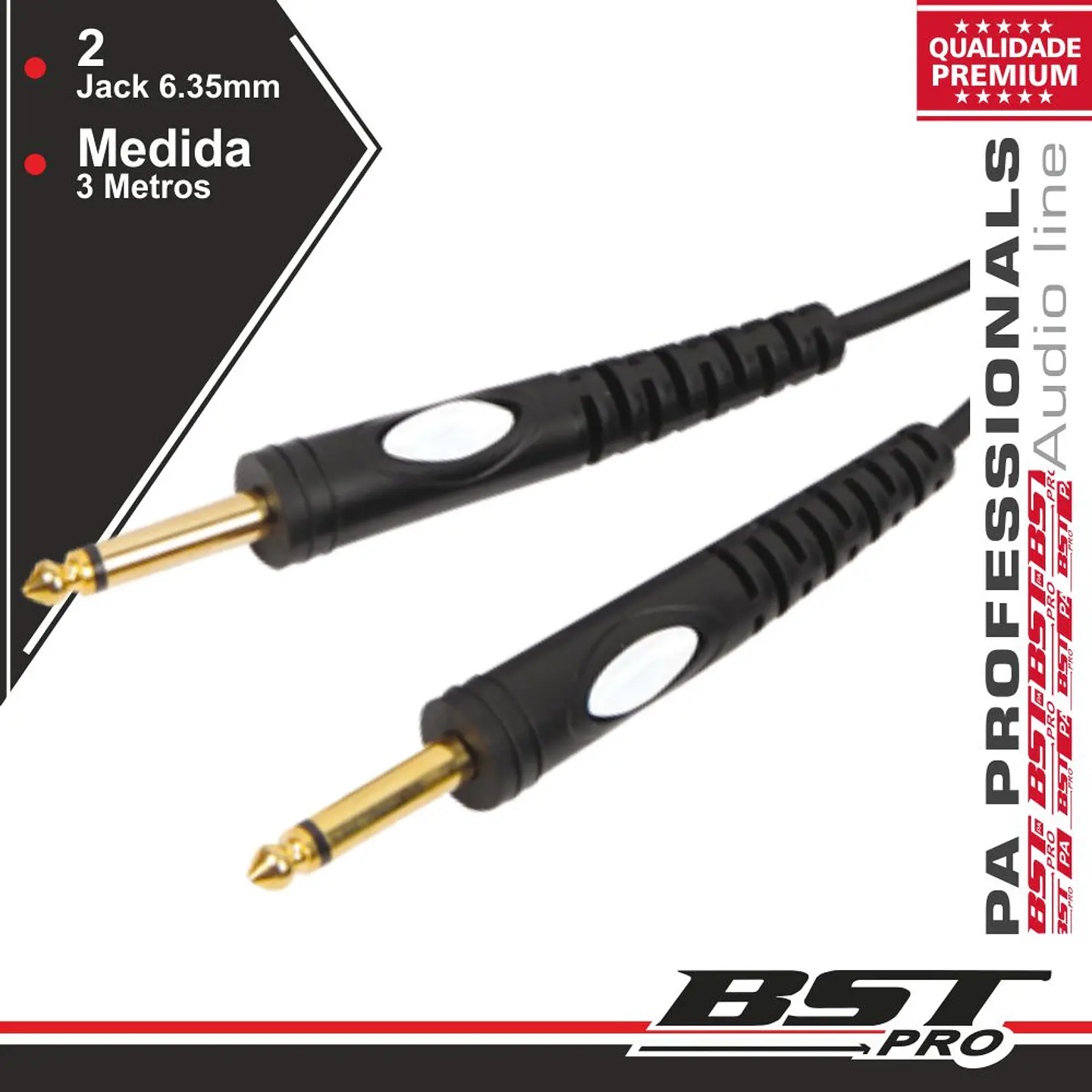 CABO JACK 6.35MM MACHO / MACHO 3M MN BSTPRO 1