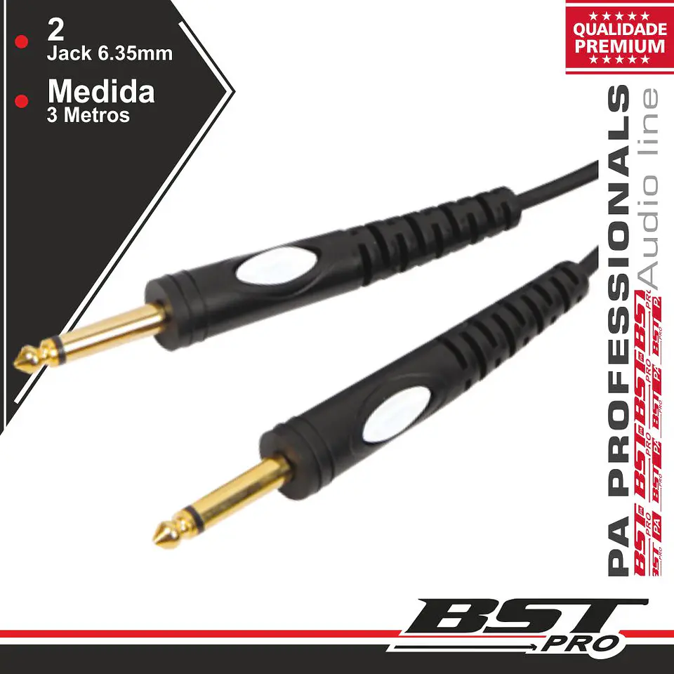 CABO JACK 6.35MM MACHO / MACHO 3M MN BSTPRO 1