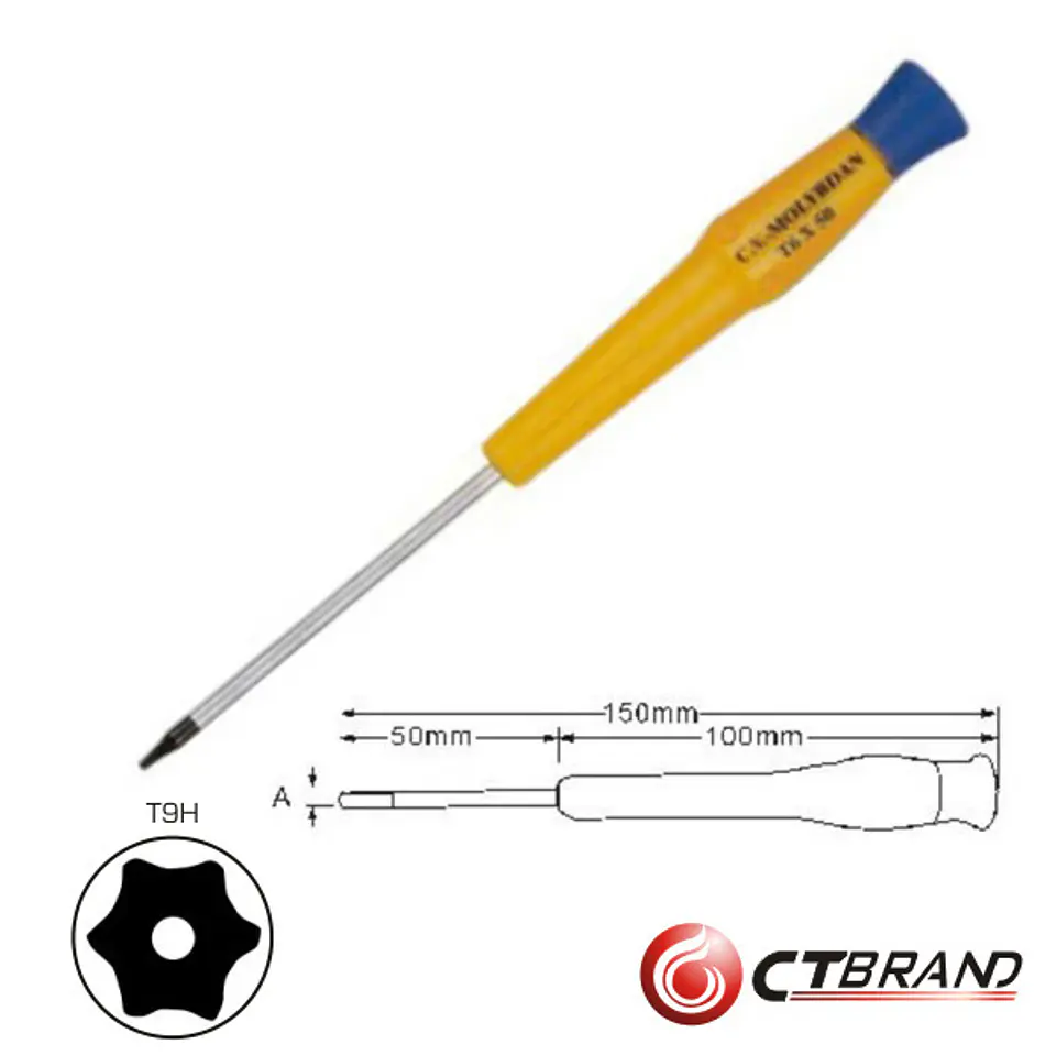 CHAVE TORX C/ FURO T09H 150MM CTBRAND 1