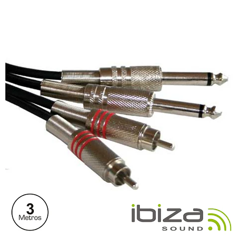 CABO 2-JACK 6.35MM MACHO / 2-RCA MACHO MN 3M IBIZA