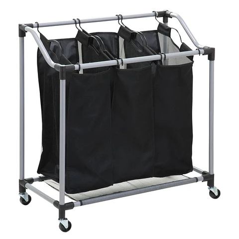 Carro C/ Rodas Para Roupa 3 Divisões