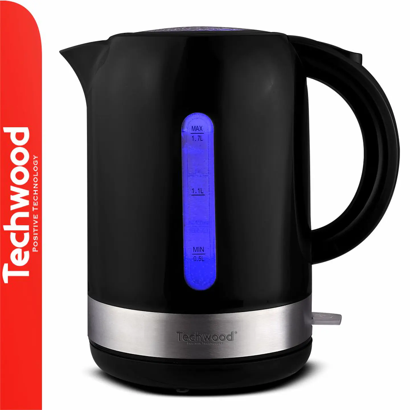 Fervedor De Água Elétrico Preto 2200W 1.7L TECHWOOD 1