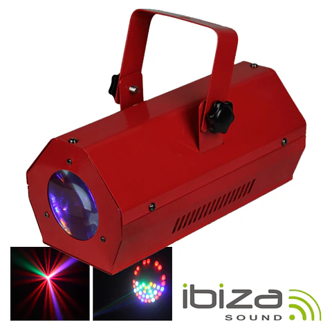 PROJETOR LUZ C/ 56 LEDS RGBAW VERMELHO MIC IBIZA
