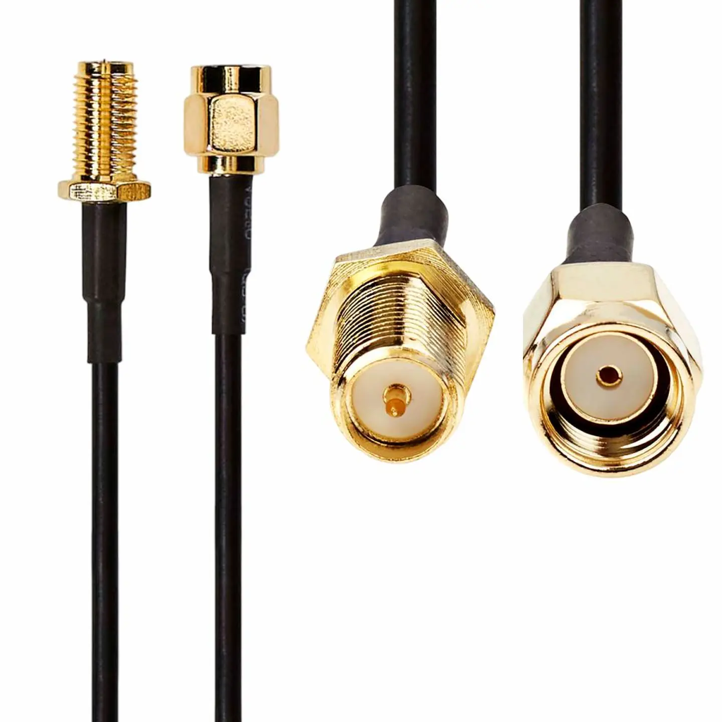 Cabo de Antena SMA Macho - SMA Fêmea 2m Preto 1