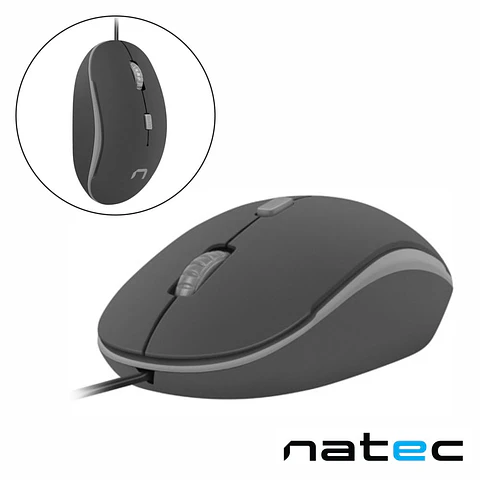 Rato Óptico 800-1200DPI USB Preto/Cinza NATEC
