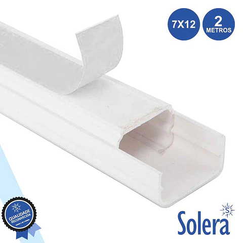 CALHA TÉCNICA PVC C/ ADESIVO 7x12MM 52MM² 2M SOLERA