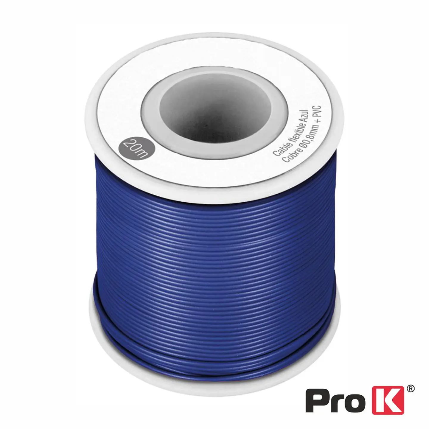 Cabo Multifilar Azul 0.8mm Rolo 20m PROK 1