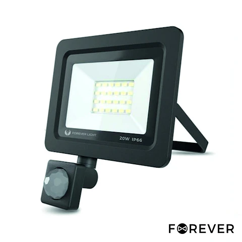 Foco LED 20W C/ Sensor 230V 6000K 1600LM Preto