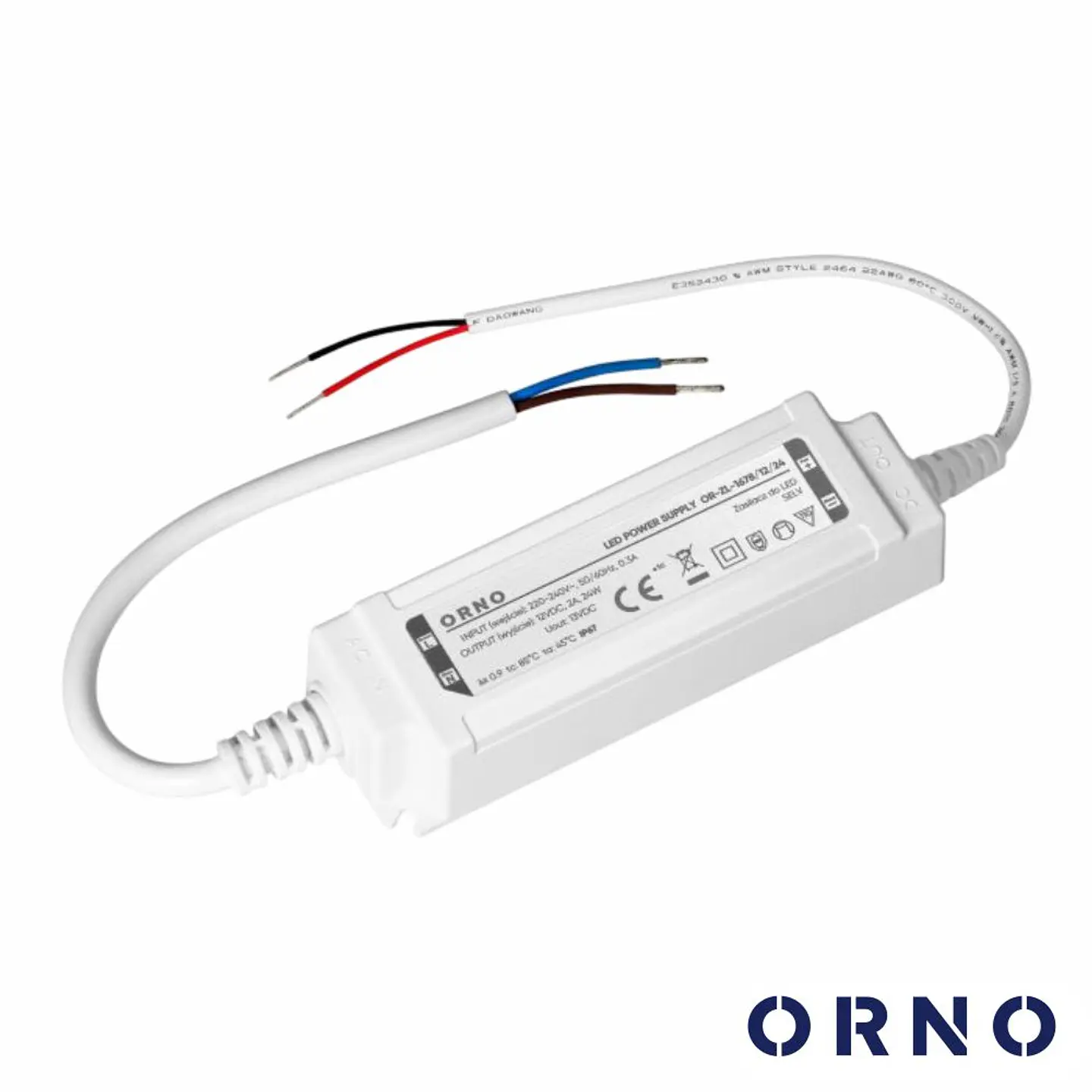 Fonte de Alimentação P/ Fitas LED 12V 24W 2A IP67 ORNO 1