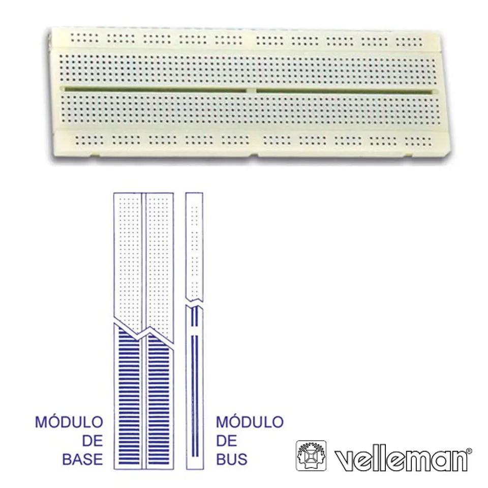 PLACA DE ENSAIO MULTIFUNÇÕES C/ 840 PONTOS VELLEMAN 1