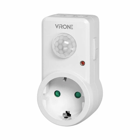 Ficha Elétrica Adaptadora 1x Schuko C/ Sensor Movimentos