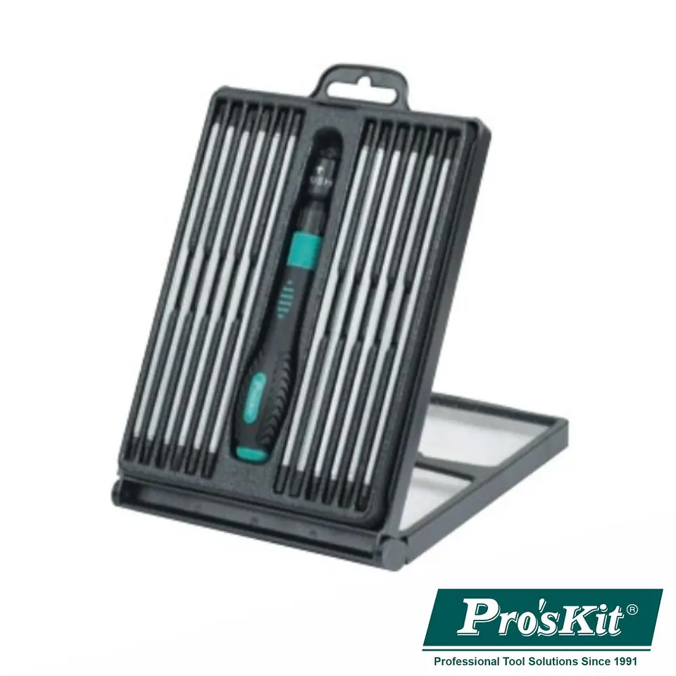 CONJUNTO DE CHAVE ROQUETE C/ 12 BITS DUPLOS 160MM PROSKIT 1