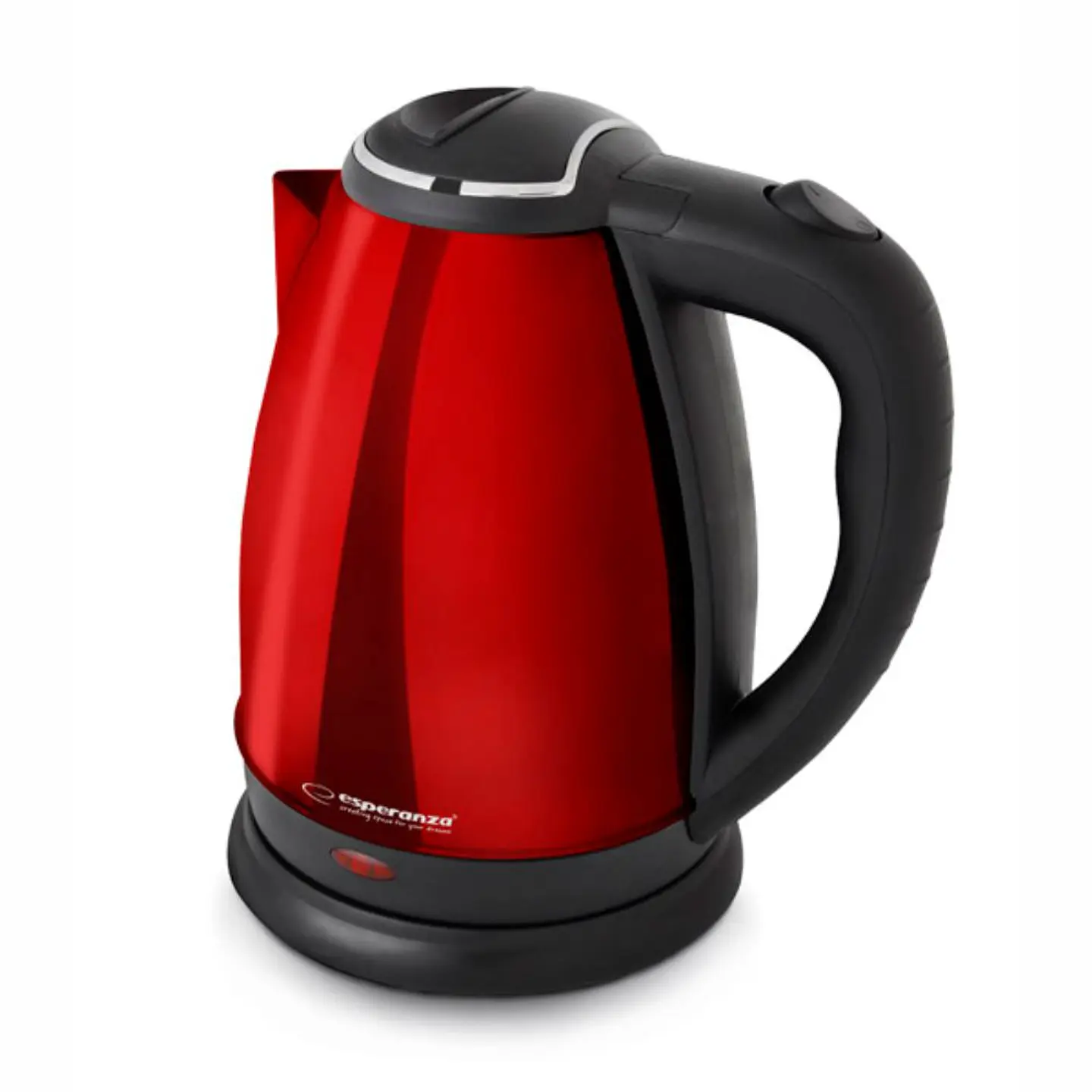 Fervedor De Água Elétrico Inox Polido Vermelho 1800W 1.8L 1