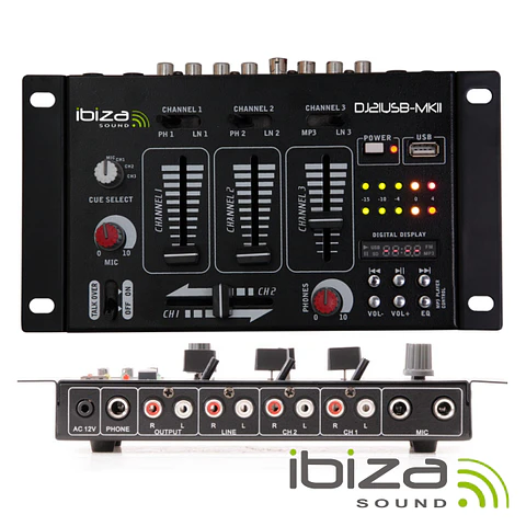 MESA DE MISTURA 4 CANAIS 7 ENTRADAS USB IBIZA