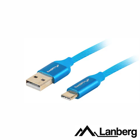Cabo USB-A 2.0 Macho / USB-C Macho 1.8m Azul LANBERG