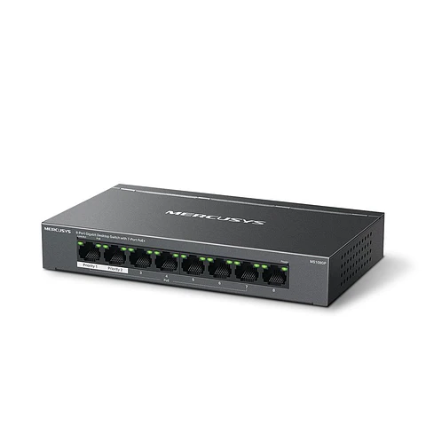 Switch de Rede Metálico Ethernet 1GB/s 8 Portas RJ45 PoE+