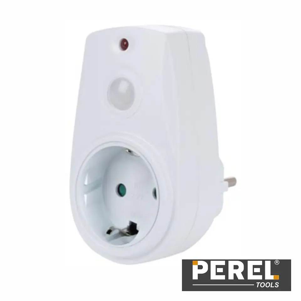 Ficha Elétrica Adaptadora 1x Schuko C/ Sensor Crepuscular 1