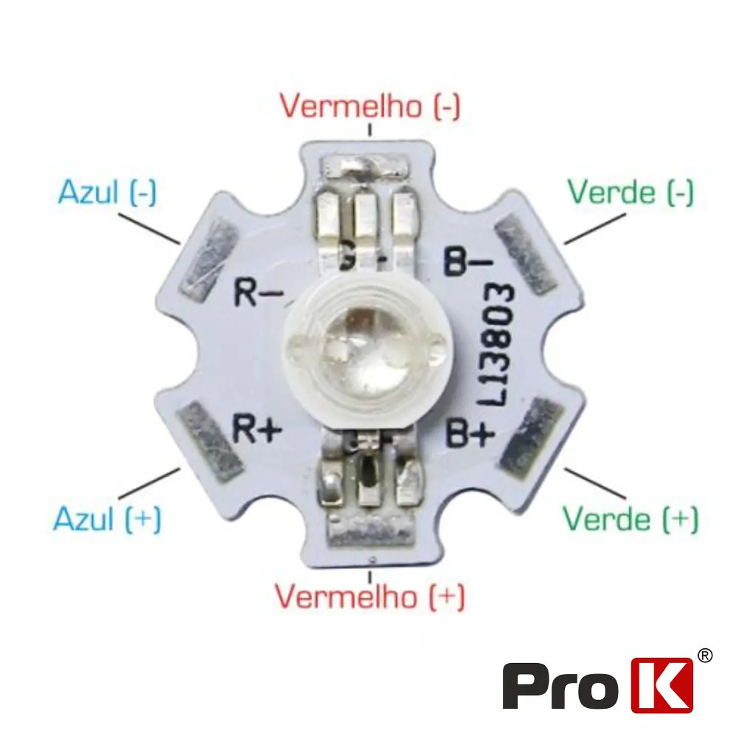 LED ALTO BRILHO 3W RGB PROK 1