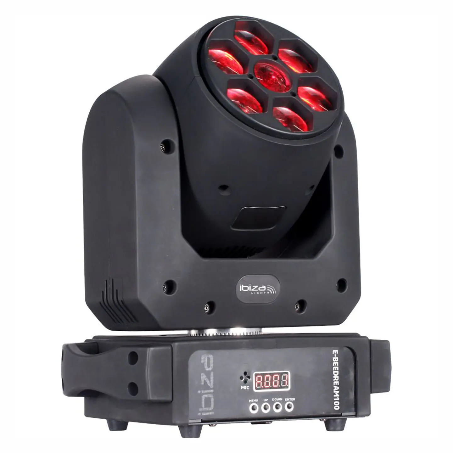 Moving Head 100W Spot + 6x10W RGBW DMX Mic IBIZA 1