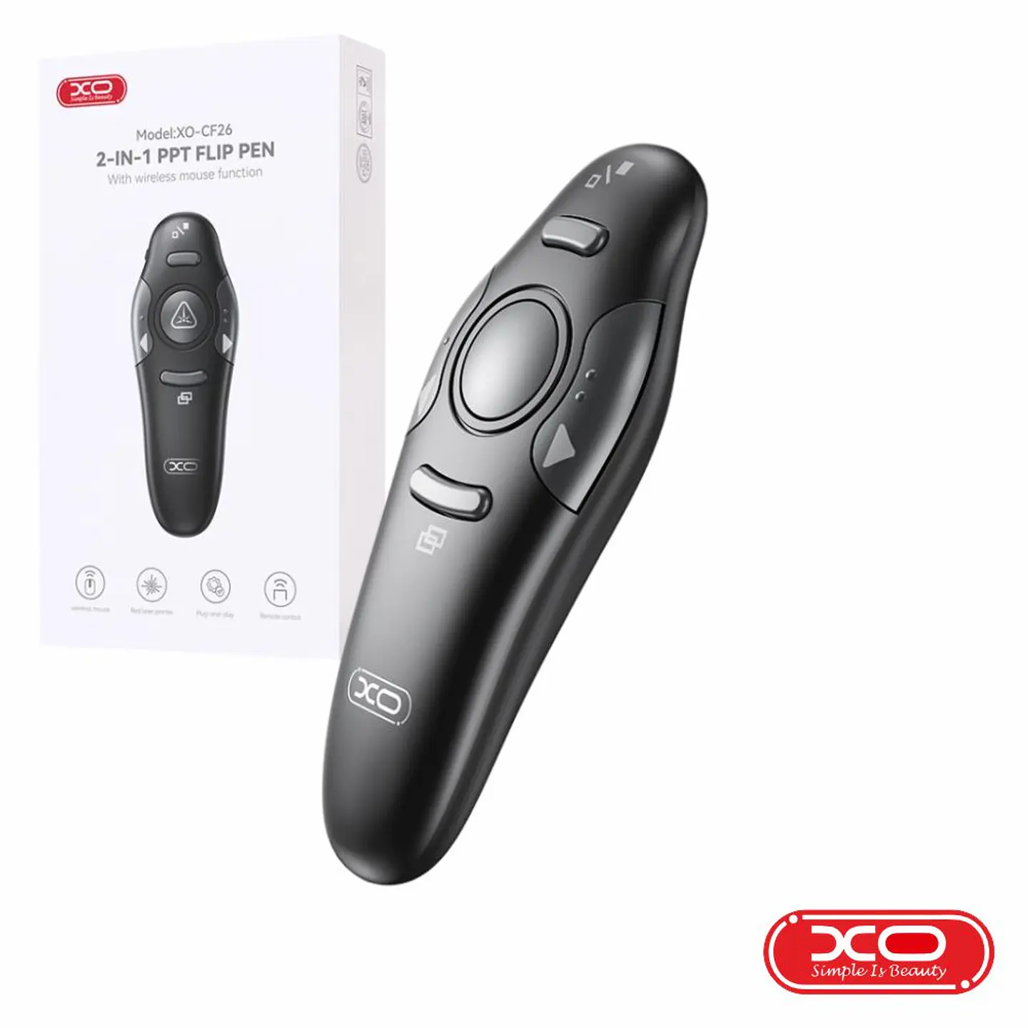 Comando C/ Ponteiro Laser E Função Rato Wireless PPT XO 1