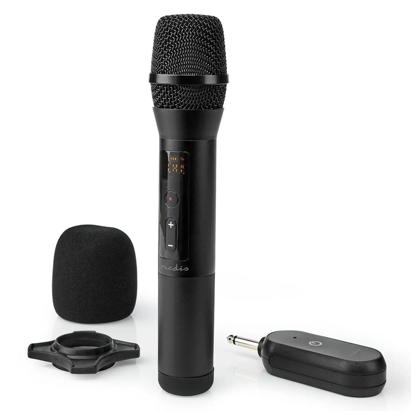 Microfone Cardióide S/ Fios UHF C/ Receptor 6.35mm Preto 1