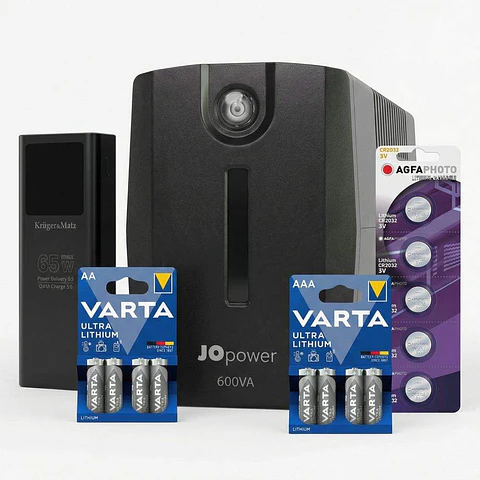 Kit C/ UPS + Powerbank 20000mAh + Pilhas AAA / AA / CR2032