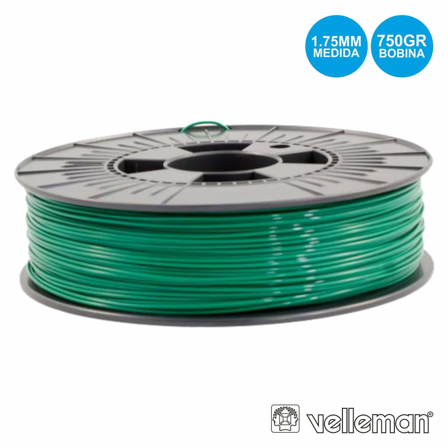 ROLO DE FILAMENTO P/ IMPRESSÃO 3D 1.75MM 750G VERDE 1