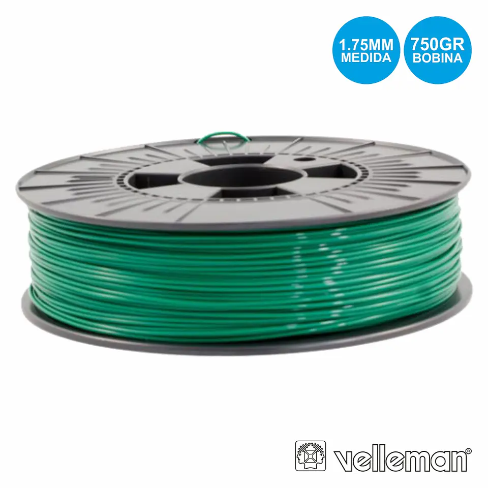 ROLO DE FILAMENTO P/ IMPRESSÃO 3D 1.75MM 750G VERDE 1