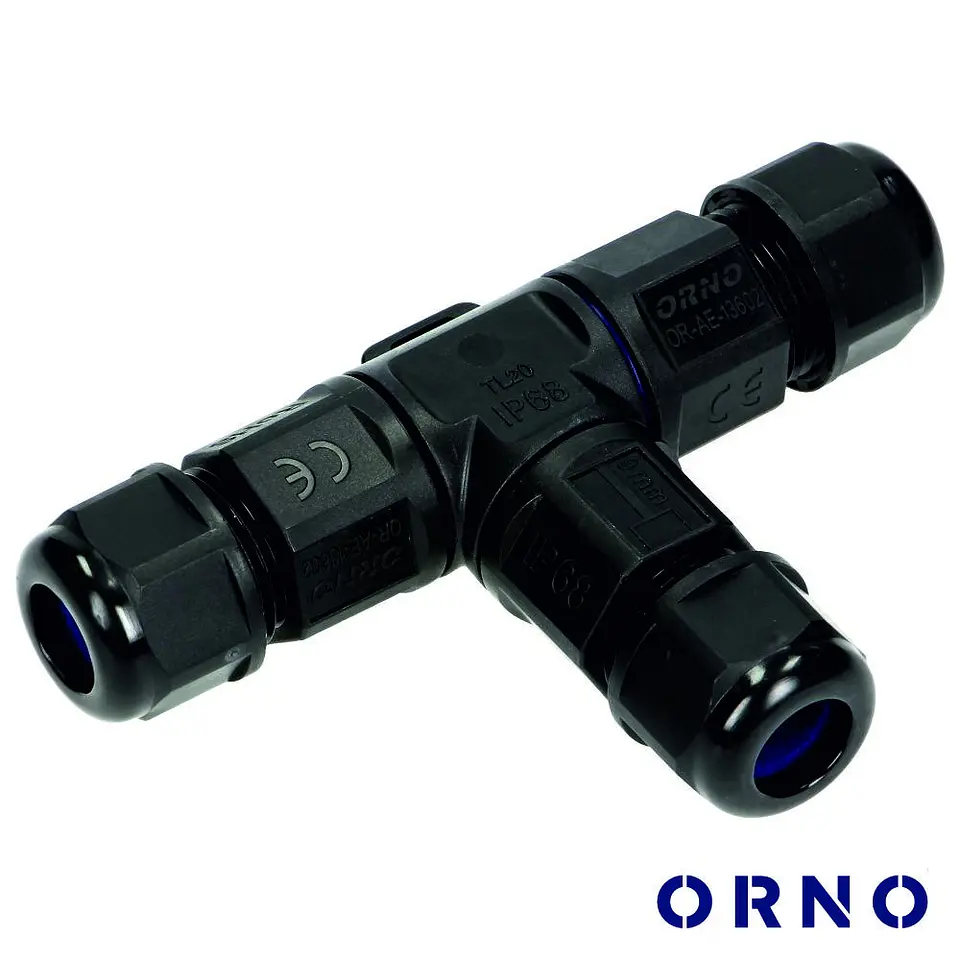 Ligador em T 3 Condutores 25A 450V IP68 ORNO 1