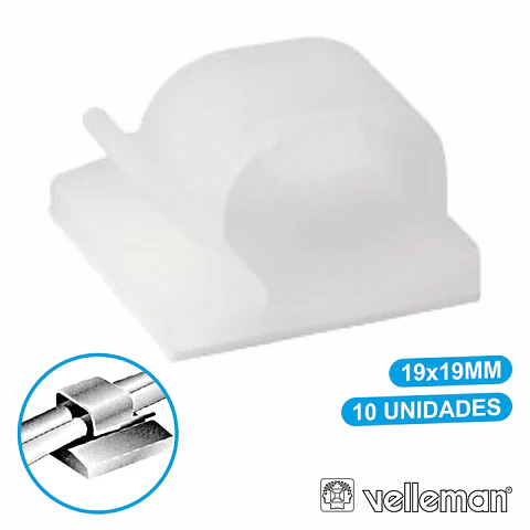 PASSA CABOS C/ ADESIVO 19x19MM 10X VELLEMAN