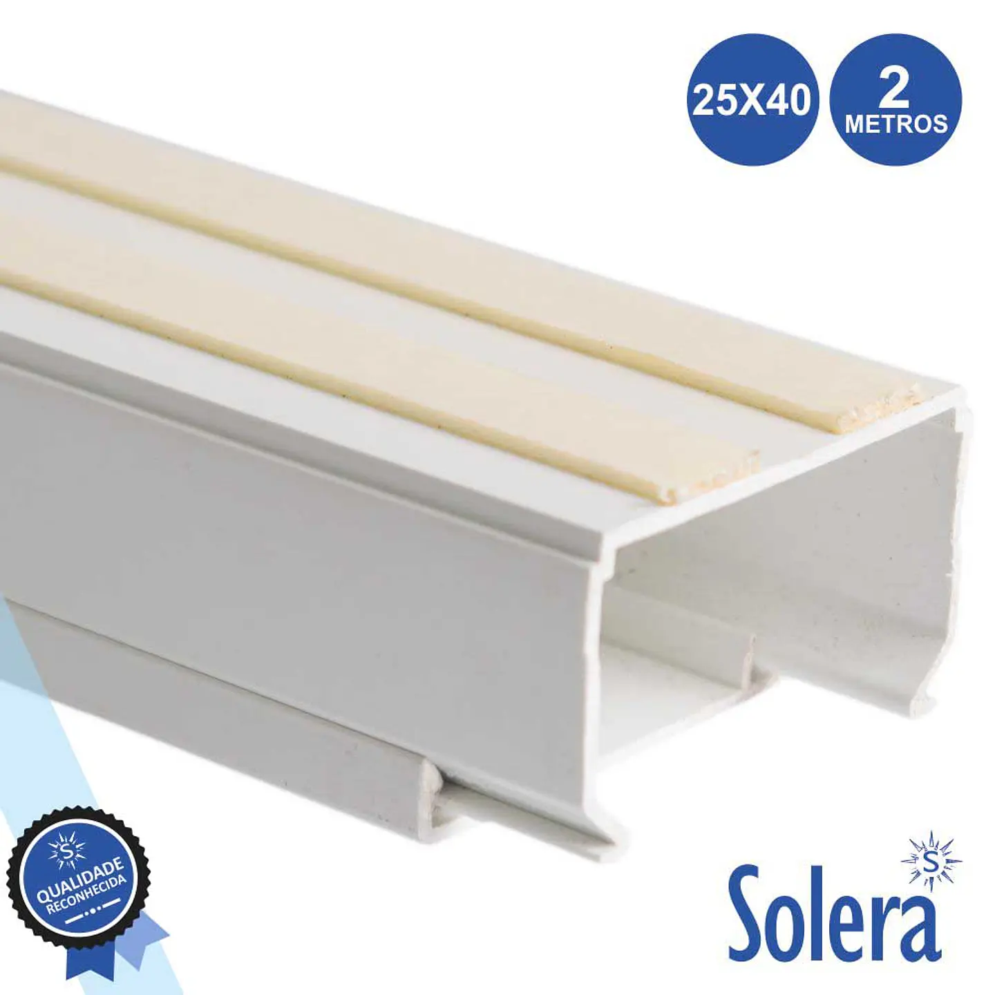 CALHA TÉCNICA PVC C/ ADESIVO 25x40MM 793MM² 2M SOLERA 1
