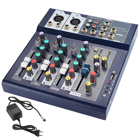 Mesa De Mistura 4 Canais 2 Entradas Phantom USB/REC