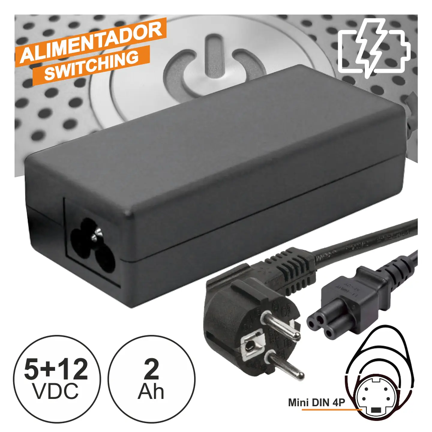 ALIMENTADOR SWITCHING 5V+12V 2A P/ DISCOS 1