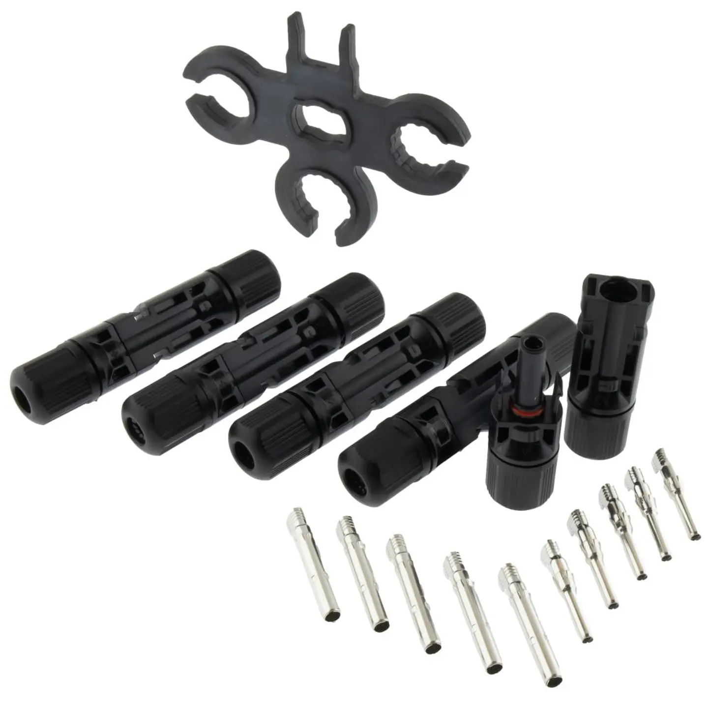 Conjunto de Fichas Fotovoltaicas MC4 Macho/Fêmea 1000V 5Pcs 1