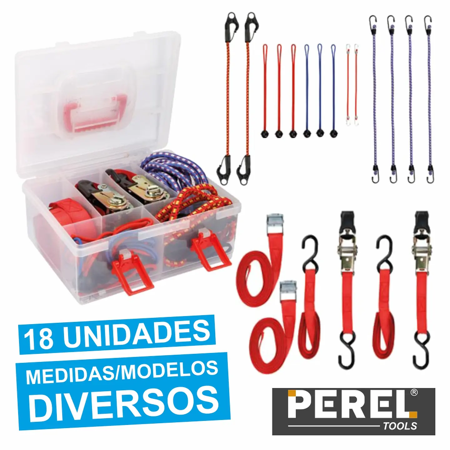 CONJUNTO DE CINTAS E ELÁSTICOS DE SEGURANÇA 18X PEREL 1