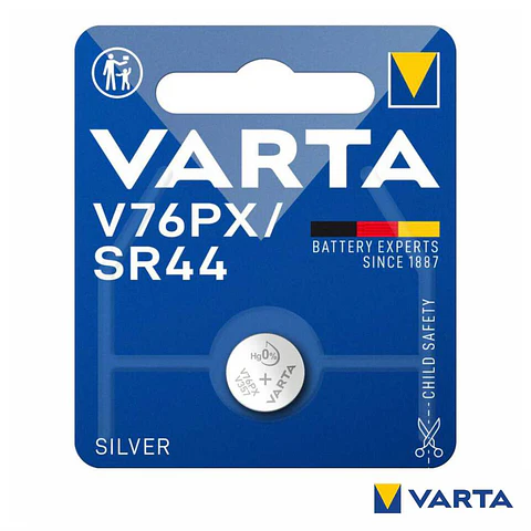 Pilha Óxido Prata Botão V76PX/SR44 1.55V VARTA