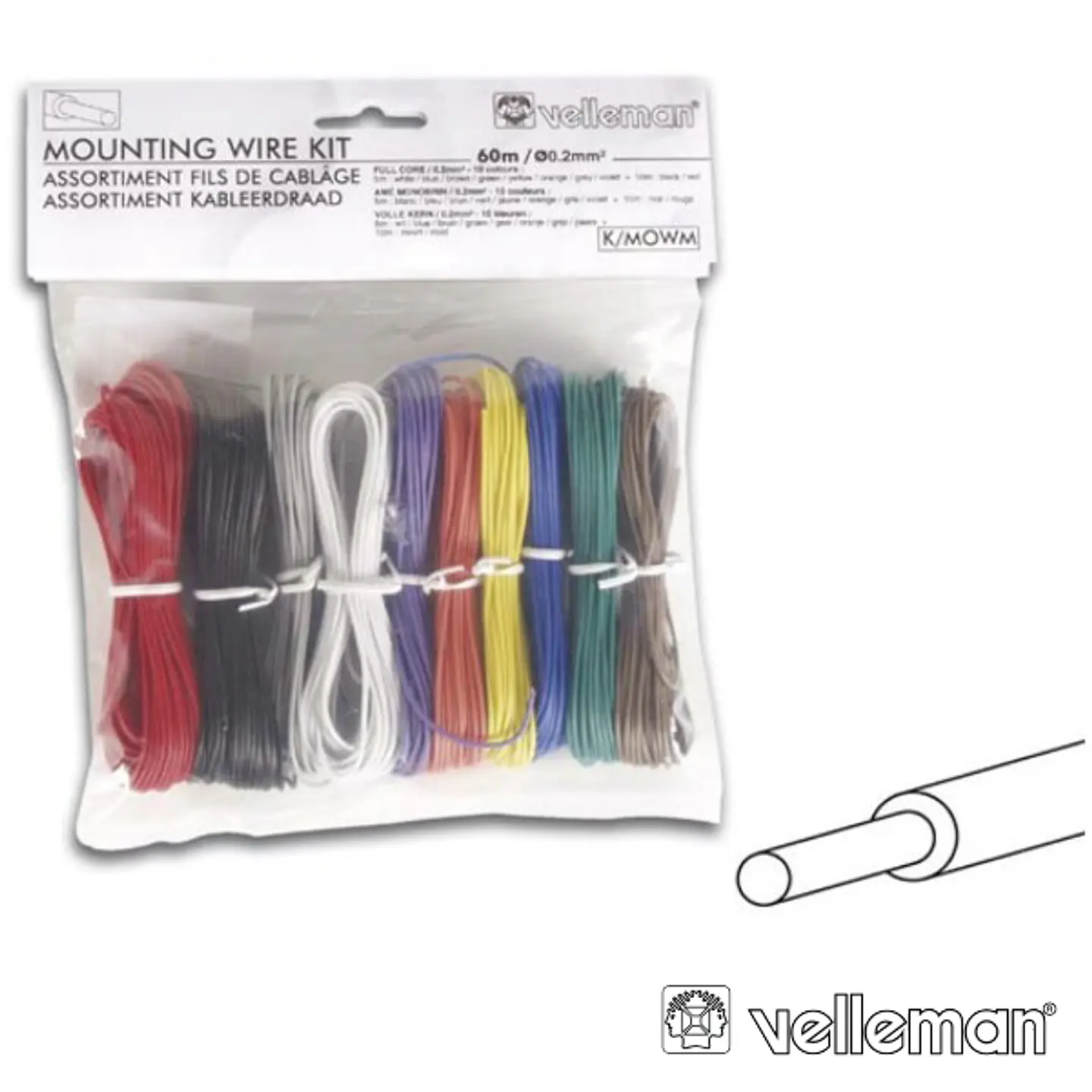 KIT DE FIOS 10 UNI. CORES P/ MONTAGENS ELECTRÓNICAS VELLEMAN 1