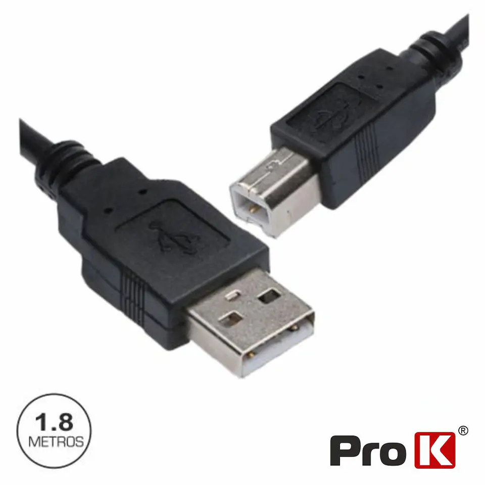 CABO USB-A 2.0 MACHO / USB-B MACHO 1.8M PROK 1